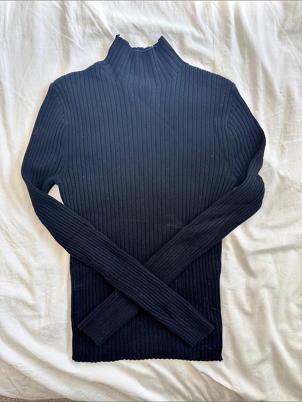 Zara Ribbed Turtleneck in BlackSize Medium